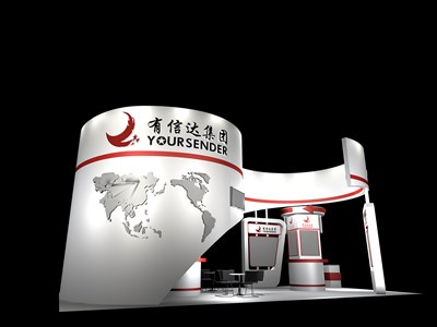 72平米展臺設(shè)計制作：四面開口/現(xiàn)代/木質(zhì)結(jié)構(gòu)/白色，為交通物流展展商而作（免費(fèi)使用）