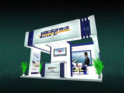 36平米展臺設(shè)計制作：三面開口/現(xiàn)代/木質(zhì)結(jié)構(gòu)/白色，為交通物流展展商而作（免費使用）
