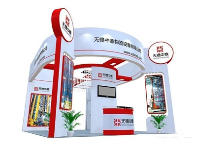 42平米展臺設(shè)計(jì)制作：四面開口/現(xiàn)代/木質(zhì)結(jié)構(gòu)/白色，為交通物流展展商而作（免費(fèi)使用）