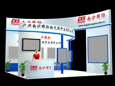 36平米展臺設(shè)計制作：三面開口/現(xiàn)代/木質(zhì)結(jié)構(gòu)/白色，為交通物流展展商而作（免費使用）