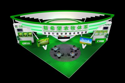 225平米展臺設(shè)計制作：三面開口/現(xiàn)代/木質(zhì)結(jié)構(gòu)/白色，為綜合展展商而作（免費(fèi)使用）