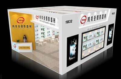 72平米展臺設計制作：一面開口/現(xiàn)代/木質結構/白色，為工藝品展展商而作（免費使用）