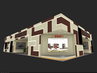 360平米展臺(tái)設(shè)計(jì)制作：二面開(kāi)口/現(xiàn)代/木質(zhì)結(jié)構(gòu)/咖啡色，為建材展展商而作（免費(fèi)使用）
