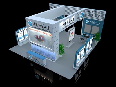 81平米展臺設計制作：四面開口/現(xiàn)代/木質結構/綠色，為能源展展商而作（免費使用）