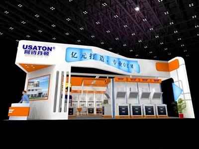 108平米展臺設計制作：二面開口/現代/木質結構/白色，為家電展展商而作（免費使用）
