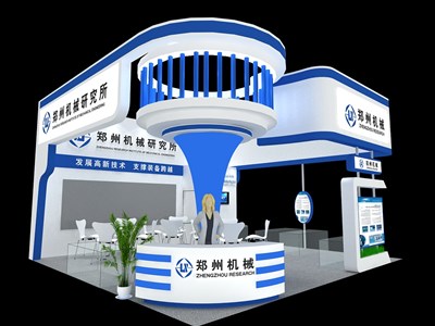 52.5平米展臺(tái)設(shè)計(jì)制作：三面開(kāi)口/現(xiàn)代/木質(zhì)結(jié)構(gòu)/藍(lán)色，為機(jī)械展展商而作（免費(fèi)使用）