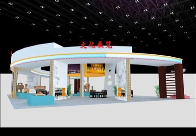 600平米展臺設(shè)計制作：四面開口/現(xiàn)代/木質(zhì)結(jié)構(gòu)/白色，為文博會展商而作（免費使用）