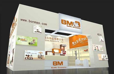 54平米展臺設(shè)計制作：一面開口/現(xiàn)代/木質(zhì)結(jié)構(gòu)/米色，為玩具展展商而作（免費使用）