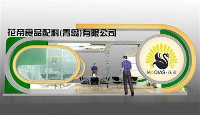 54平米展臺設(shè)計制作：一面開口/現(xiàn)代/木質(zhì)結(jié)構(gòu)/白色，為食品展展商而作（免費(fèi)使用）