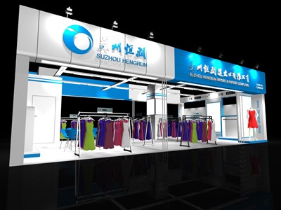 60平米展臺設(shè)計(jì)制作：二面開口/現(xiàn)代/木質(zhì)結(jié)構(gòu)/白色，為服裝展展商而作（免費(fèi)使用）