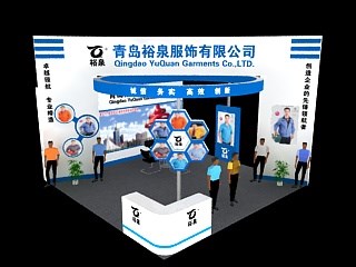36平米展臺設(shè)計(jì)制作：三面開口/現(xiàn)代/木質(zhì)結(jié)構(gòu)/白色，為服裝展展商而作（免費(fèi)使用）