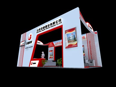 54平米展臺設(shè)計制作：四面開口/現(xiàn)代/木質(zhì)結(jié)構(gòu)/白色，為食品展展商而作（免費使用）