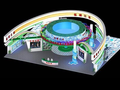 780平米展臺設(shè)計制作：二面開口/前衛(wèi)/木質(zhì)結(jié)構(gòu)/彩色，為成就招商展展商而作（免費使用）