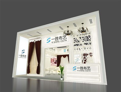56平米展臺設(shè)計制作：一面開口/歐式/木質(zhì)結(jié)構(gòu)/白色，為紡織展展商而作（免費(fèi)使用）