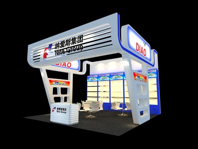 36平米展臺(tái)設(shè)計(jì)制作：三面開(kāi)口/現(xiàn)代/木質(zhì)結(jié)構(gòu)/彩色，為日用品展展商而作（免費(fèi)使用）