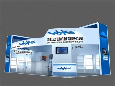72平米展臺設(shè)計制作：二面開口/前衛(wèi)/木質(zhì)結(jié)構(gòu)/藍色，為汽配展展商而作（免費使用）