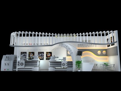 39平米展臺設(shè)計制作：二面開口/現(xiàn)代/木質(zhì)結(jié)構(gòu)/白色，為汽配展展商而作（免費使用）