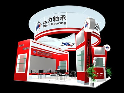 36平米展臺設計制作：三面開口/現代/木質結構/紅色，為汽配展展商而作（免費使用）
