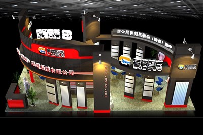 72平米展臺設(shè)計制作：四面開口/現(xiàn)代/木質(zhì)結(jié)構(gòu)/黑色，為家電展展商而作（免費使用）