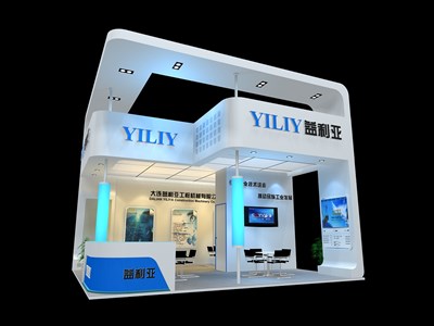 39平米展臺設(shè)計制作：二面開口/現(xiàn)代/木質(zhì)結(jié)構(gòu)/白色，為汽配展展商而作（免費使用）