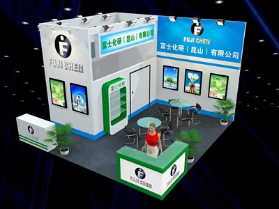36平米展臺(tái)設(shè)計(jì)制作：二面開口/現(xiàn)代/木質(zhì)結(jié)構(gòu)/白色，為汽配展展商而作（免費(fèi)使用）