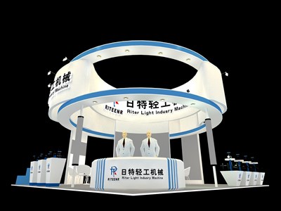 72平米展臺設計制作：四面開口/現代/木質結構/白色，為汽配展展商而作（免費使用）