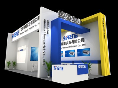 36平米展臺(tái)設(shè)計(jì)制作：二面開口/現(xiàn)代/木質(zhì)結(jié)構(gòu)/白色，為汽配展展商而作（免費(fèi)使用）