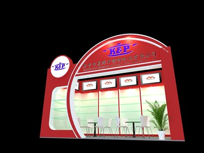 18平米展臺設(shè)計(jì)制作：一面開口/現(xiàn)代/木質(zhì)結(jié)構(gòu)/紅色，為家電展展商而作（免費(fèi)使用）