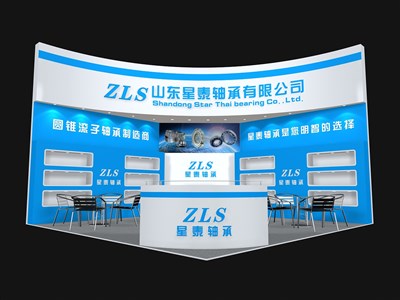 36平米展臺設(shè)計制作：二面開口/現(xiàn)代/木質(zhì)結(jié)構(gòu)/藍(lán)色，為機械展展商而作（免費使用）