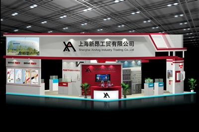 144平米展臺設(shè)計制作：四面開口/現(xiàn)代/木質(zhì)結(jié)構(gòu)/白色，為家電展展商而作（免費使用）
