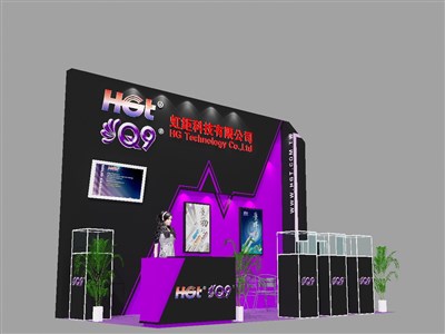 18平米展臺(tái)設(shè)計(jì)制作：三面開口/前衛(wèi)/木質(zhì)結(jié)構(gòu)/紫色，為汽配展展商而作（免費(fèi)使用）