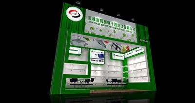 18平米展臺設(shè)計(jì)制作：一面開口/現(xiàn)代/木質(zhì)結(jié)構(gòu)/綠色，為汽配展展商而作（免費(fèi)使用）