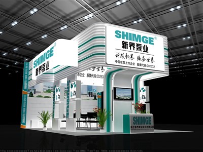 54平米展臺設(shè)計制作：三面開口/現(xiàn)代/木質(zhì)結(jié)構(gòu)/綠色，為汽配展展商而作（免費(fèi)使用）