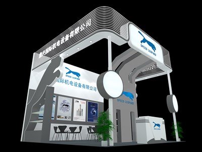 36平米展臺(tái)設(shè)計(jì)制作：三面開口/現(xiàn)代/木質(zhì)結(jié)構(gòu)/灰色，為汽配展展商而作（免費(fèi)使用）
