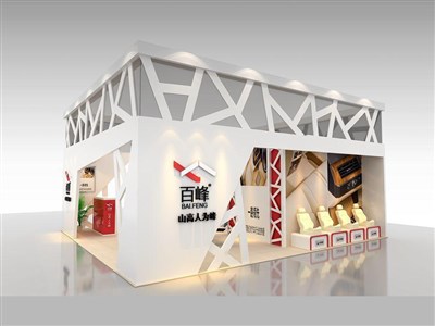 72平米展臺(tái)設(shè)計(jì)制作：三面開口/前衛(wèi)/木質(zhì)結(jié)構(gòu)/白色，為汽配展展商而作（免費(fèi)使用）
