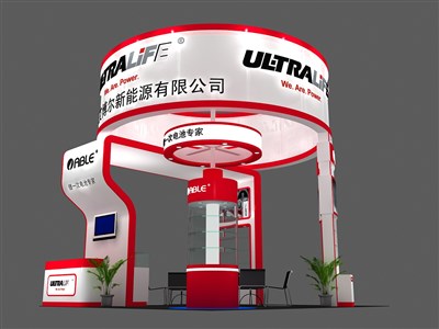 36平米展臺設(shè)計制作：四面開口/前衛(wèi)/木質(zhì)結(jié)構(gòu)/紅色，為電子展展商而作（免費(fèi)使用）