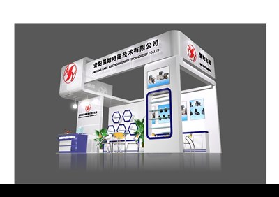 18平米展臺設(shè)計制作：三面開口/前衛(wèi)/木質(zhì)結(jié)構(gòu)/白色，為電子展展商而作（免費使用）