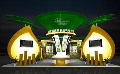 144平米展臺設(shè)計(jì)制作：四面開口/卡通/木質(zhì)結(jié)構(gòu)/彩色，為茶博會(huì)展商而作（免費(fèi)使用）