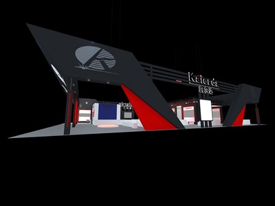 720平米展臺設(shè)計制作：四面開口/現(xiàn)代/木質(zhì)結(jié)構(gòu)/黑色，為電子展展商而作（免費使用）