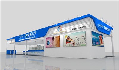 126平米展臺設計制作：三面開口/現(xiàn)代/木質結構/白色，為綜合展展商而作（免費使用）