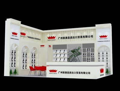 45平米展臺設(shè)計制作：二面開口/歐式/木質(zhì)結(jié)構(gòu)/米色，為糖酒展展商而作（免費(fèi)使用）