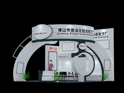 36平米展臺設(shè)計(jì)制作：三面開口/現(xiàn)代/木質(zhì)結(jié)構(gòu)/白色，為電子展展商而作（免費(fèi)使用）