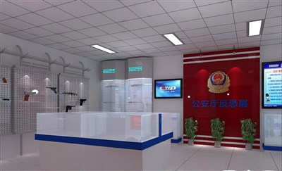 59.5平米展廳設(shè)計(jì)制作：現(xiàn)代/白色，產(chǎn)品類展廳-公安廳反抗展廳（免費(fèi)使用）