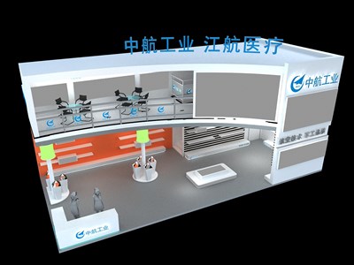 81平米展臺設計制作：二面開口/前衛(wèi)/木質結構/白色，為電子展展商而作（免費使用）
