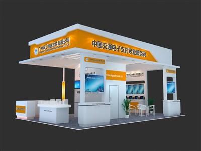 54平米展臺設計制作：四面開口/現代/木質結構/白色，為綜合展展商而作（免費使用）