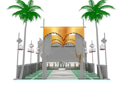 54平米展臺設(shè)計制作：三面開口/現(xiàn)代/木質(zhì)結(jié)構(gòu)/彩色，為綜合展展商而作（免費(fèi)使用）