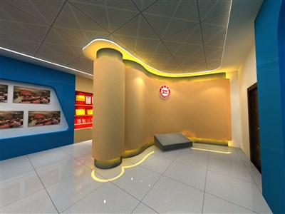 93平米展廳設(shè)計(jì)制作：現(xiàn)代/黃色，教育類展廳-商洛學(xué)院展廳（免費(fèi)使用）