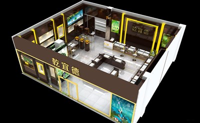 137.5平米展廳設(shè)計(jì)制作：現(xiàn)代/咖啡色，產(chǎn)品類展廳-乾宜德產(chǎn)品展廳（免費(fèi)使用）