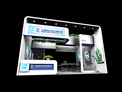 42平米展臺設計制作：二面開口/現(xiàn)代/木質(zhì)結(jié)構/白色，為化工展展商而作（免費使用）