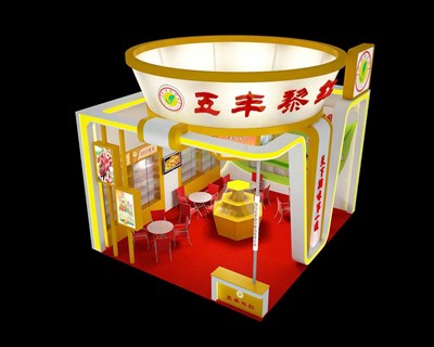 42平米展臺設(shè)計制作：二面開口/現(xiàn)代/木質(zhì)結(jié)構(gòu)/彩色，為綜合展展商而作（免費使用）
